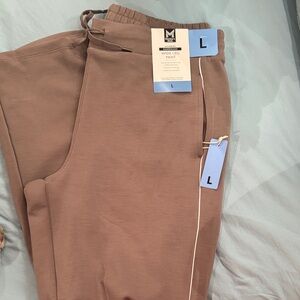 NWT Women’s Wide Leg moisture wicking jogger Pants - Sand with white stripe